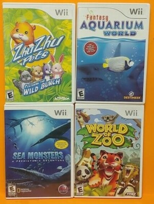 Nintendo Wii Wii U Games LOT World of Zoo Aquarium See Monsters