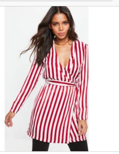 NEW MISSGUIDED White Contrast Stripe 