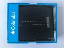 WALLET COLUMBIA Men's Built In RFID Shield Security Bifold Wallet Black NWT