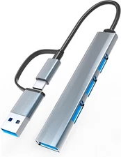 USB C Hub 4-in-1 Aluminum USB 3.0 Extender for MacBook, iPhone, PC