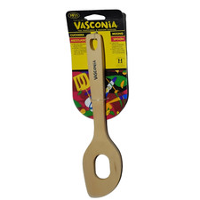 Vasconia Wooden Mixing Spoon Slotted Spatula Utensil Kitchen Cookware Wood 10"