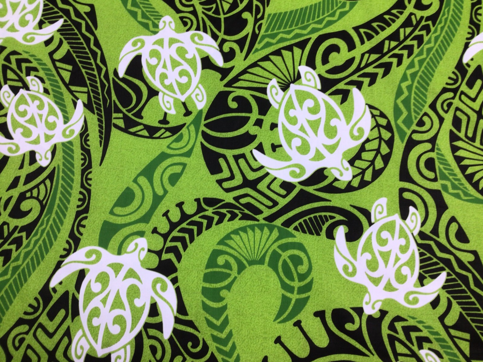 Green Tribal With Honu Poly Cotton Hawaiian Print Fabric Sold By The Yard Ebay