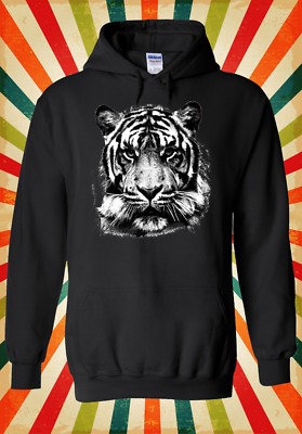 Leopard Tiger große Katze Tier Neuheit Männer Frauen Unisex Top Hoodie Sweatshirt 1055