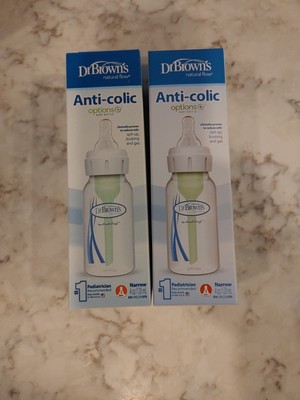 Dr. Brown's Natural Flow Anti-Colic Options+ Narrow 4oz. Baby Bottles qty: 2