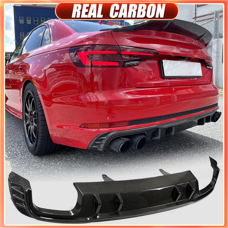 For Audi S4 A4 B9 S Line 2017-2019 Real Carbon Fiber Rear Bumper
