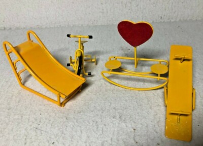 1987 Applause Pixie Towne Playground, Playtime Collection, slide, teeter, bike