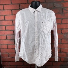 Tommy Hilfiger Mens Large Checkered Button-Up Dress Shirt   Classic, Preppy