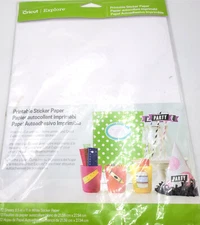 2014 Cricut Explore 12 Sheets 8.5" X 11" Printable White Sticker Paper