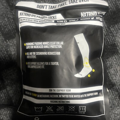 NXTRND  Men Adizero Football Cushion Over the Calf (OTC) Socks White XL 12-16