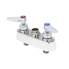 B-1110-CR-LN 4" Deck Mount Workboard Faucet, Less Nozzle, Cerama, Lever Handles