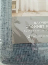 (1) JCPenney JCP Home Blue Bayview Grommet Panel Curtain 50x84