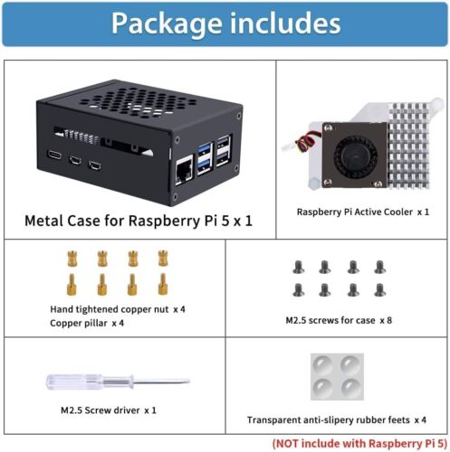 Durable Aluminum Case with Raspberry Pi 5 Active Cooler - Optimized Performance - Picture 11 of 11