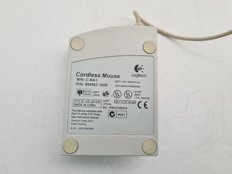 Empfänger f. Logitech Cordless Wheel Mouse PS/2  Maus M-RG45 C-RA1 - Bild 2 von 3