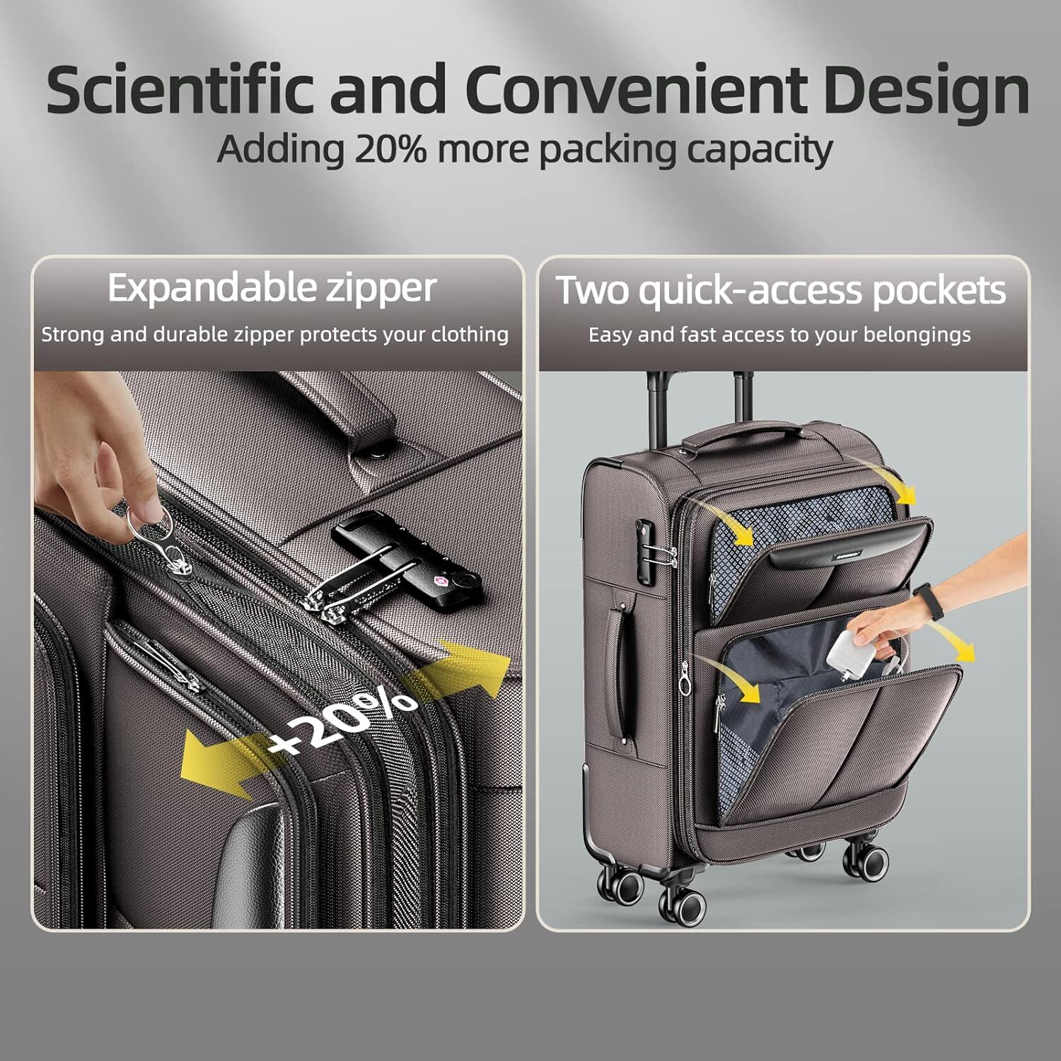 SHOWKOO Luggage Sets 3 Piece Softside Expandable Lightweight Durable Suitcase eBay