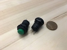2 Pieces Latching 12mm green push button Switch round button 12v on off C18
