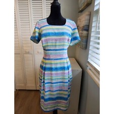 VTG Maggy London size 4 100% Silk Sheath Dress Pastel Blue