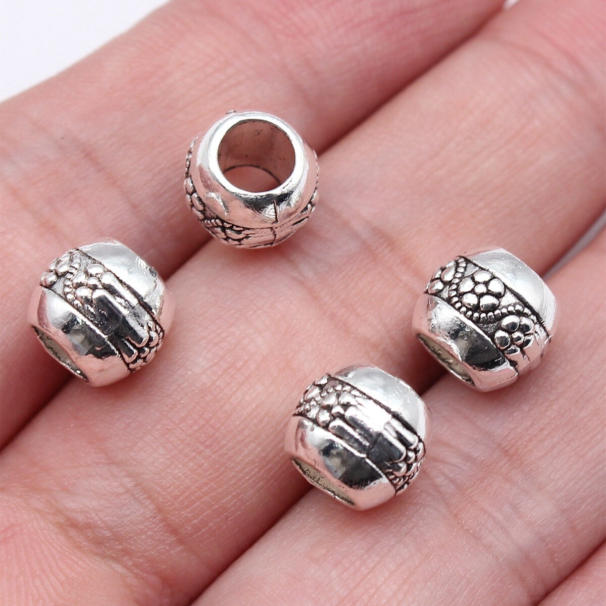 140 Pcs Tibet Silver Carving Flower Spacer Beads Diy Crafts 9X9X8MM D17321