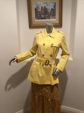 Nwt Joie Women Double Breasted Belted Yellow Jacket Size M