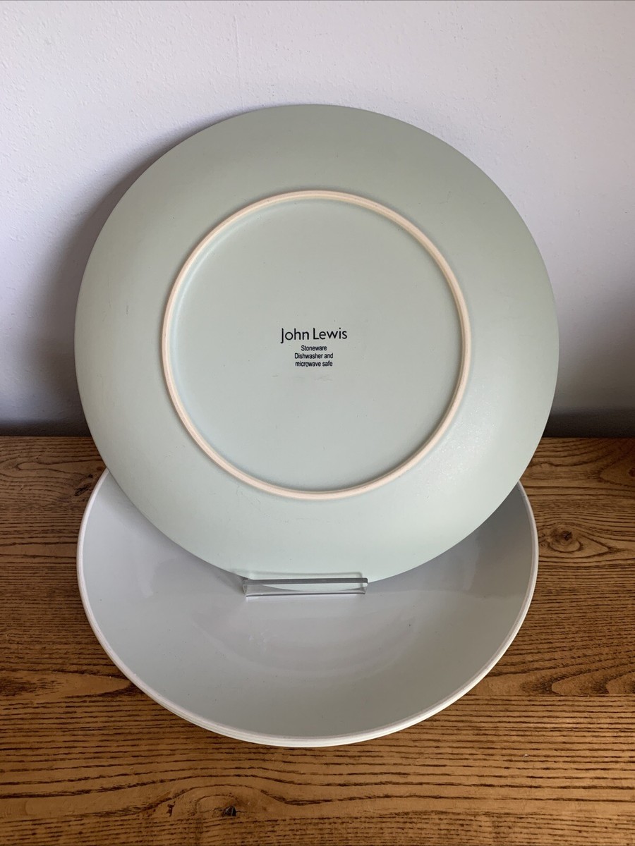 John Lewis Stoneware Pale Green Mint Matte Finish Dinner Plates X3