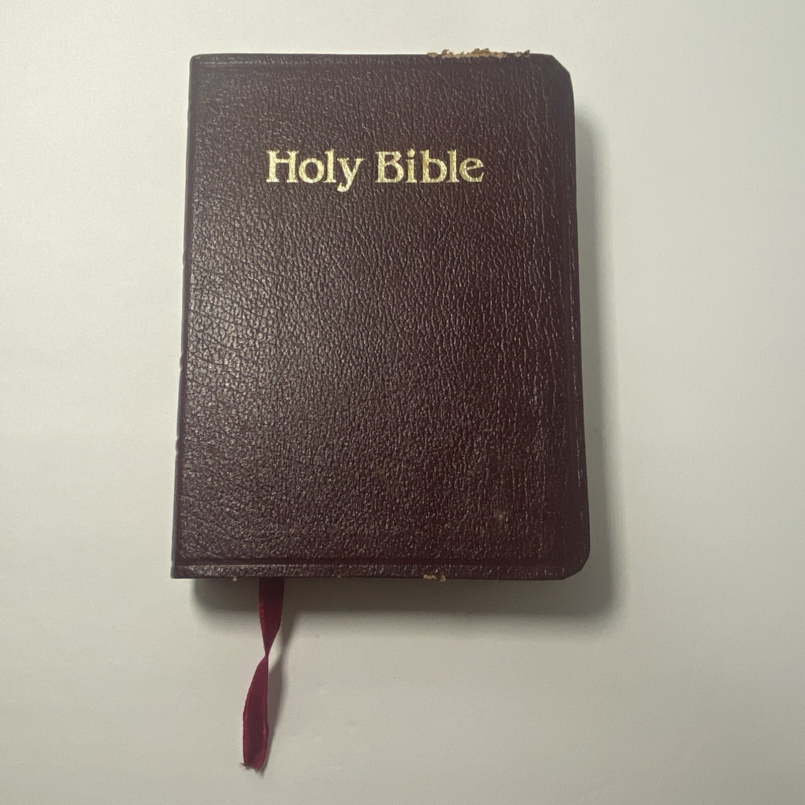 Vintage Burgundy Genuine Leather Bible - New King James Version