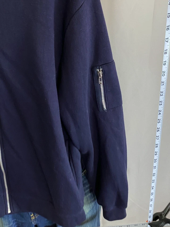 SUÉTER Boohoo Hombre Azul con Cremallera Grande L  Foto 3 de 4