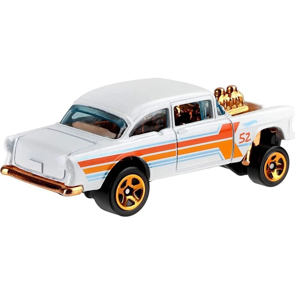 Chevy Belair Gasser 4/6 Pearl Chrome Series GJW50 Mattel Hot Wheels 55’ Foto 2 de 3