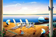 FERJO GICLEE ON CANVAS   " SUMMER BREEZE "   30" x 20"