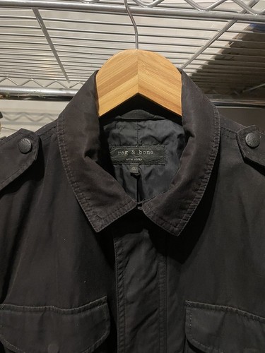 Rag And Bone Men’s Military Black Field Jacket Sz 40 - Picture 4 of 13
