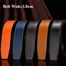 Leather No Buckle For H 38mm Replacement Belt Men's Strap Straps New
