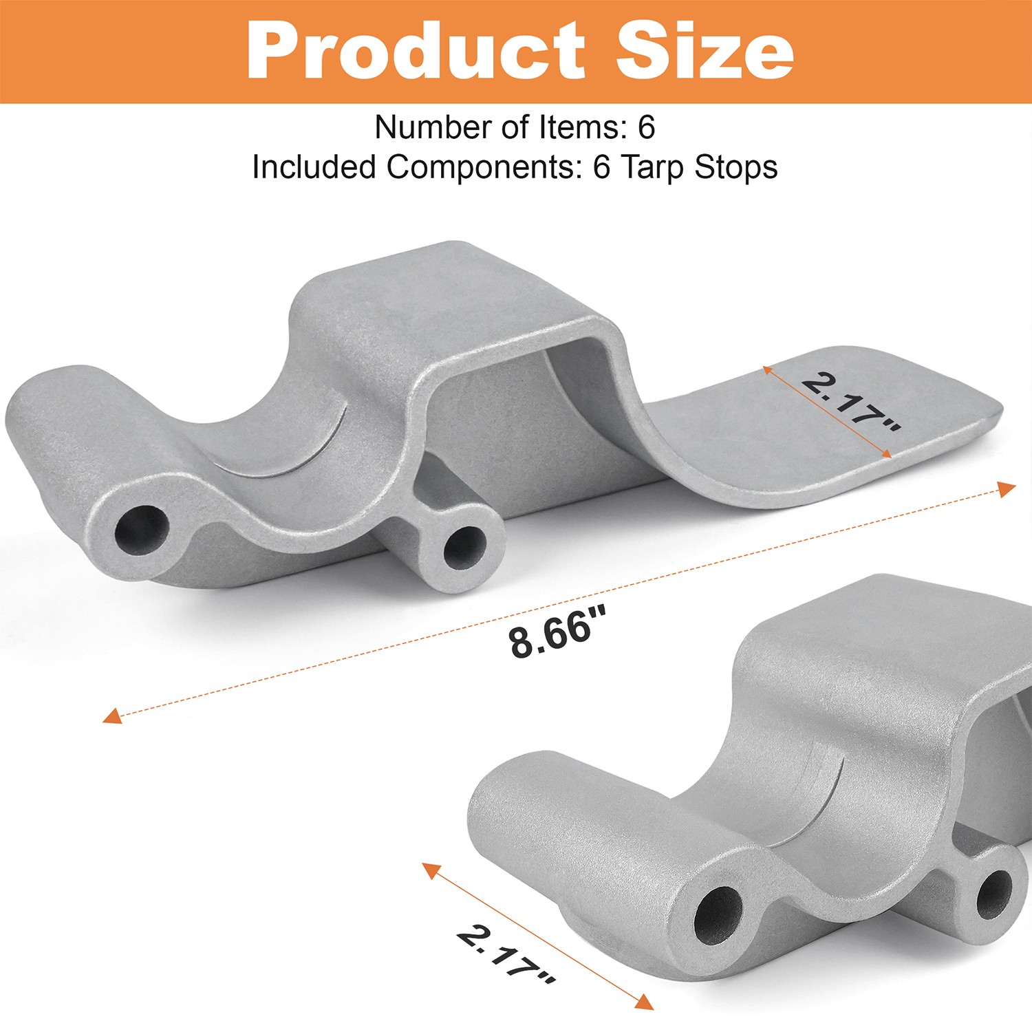 Easy-Off Aluminum (Cast) Tarp Stop -6Pieces Tarp Stops - 1705775