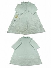 Vintage Quilted Pastel Green House Coat 1970s Size L/XL