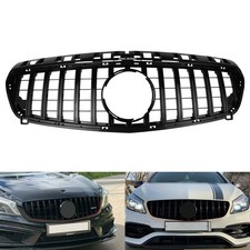 SCHWARZ GLÄNZEND GT stil Frontgrill Kühlergitter für Mercedes-Benz A-KLASSE W176