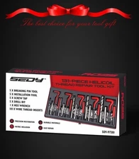 131-Piece Thread Repair Kit, Automotive Engine Spark Plug Cylinder Insertion