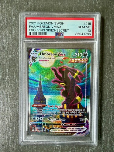 Umbreon VMAX (Alternate Art Secret) 215/203 SWSH07: Evolving Skies Holo PSA 10