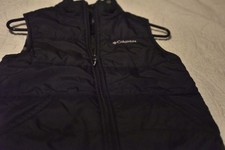 Columbia Black Puffer Vest Reversible Fleece Lined Youth M 158