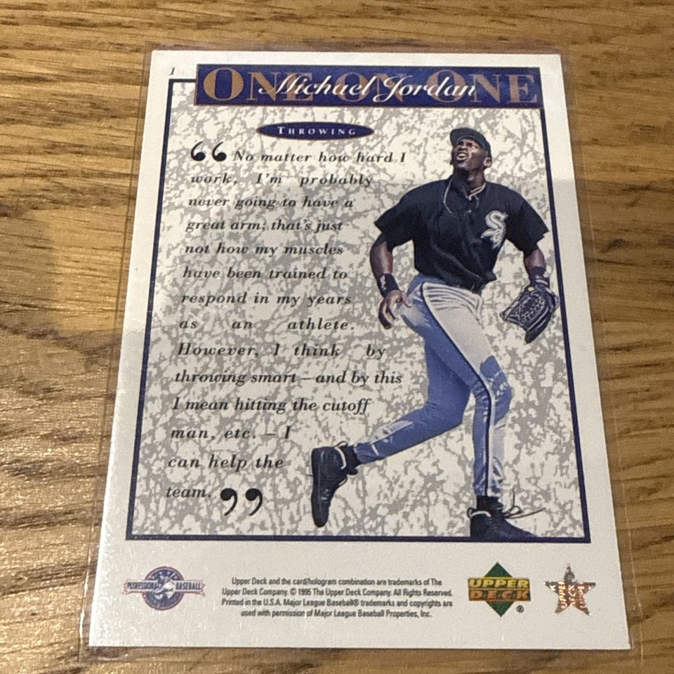 Upper One UPPER DECK SPX 1996 MICHAEL JORDAN CHICAGO WHITE SOX ONE ON ONE #1 ...
