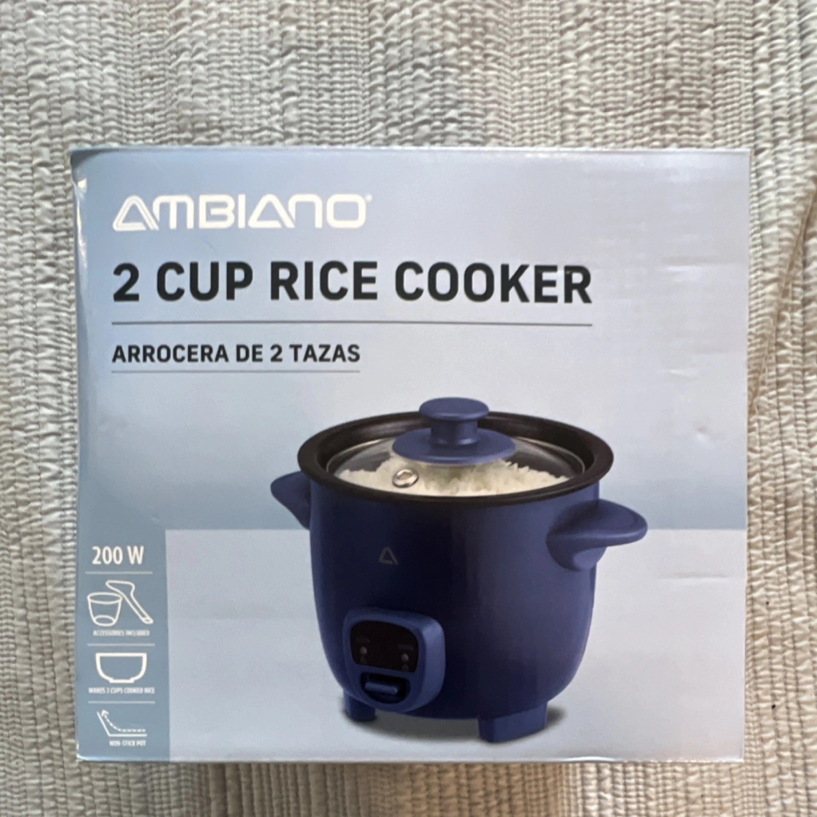 Ambiano 2 Cup Rice Cooker Blue Ceramic Nonstick Pot Tempered Glass Lid 200W
Opens in a new window or