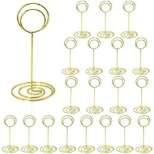 20 Pack Gold Table Number Holders 3.35 Inch Place Card Stands for Events