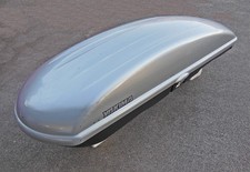 Yakima Platinum Pro 18 Roof Rack Cargo Box Prod No. 7058 Silver W Black Base