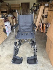 Drive Steel Transport Chair 17" Seat Silver Frame TR37E-SV