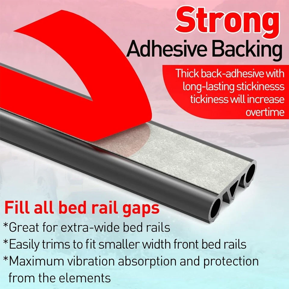 Tonneau Cover Seal,Adhesive Tailgate Seal for Pickups Truck Bed Camper Shell Sea - Image 4 of 4