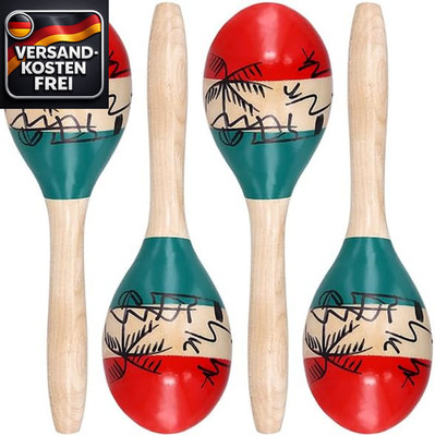 Holz Maracas Set 2 Paar handbemalt Percussion Instrumente für Party Schule Auffü