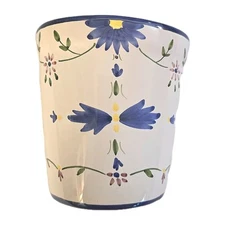 Vtg Signed Hand Painted Ceramic Wall Pocket Planter Numbered Portugal 5.5"