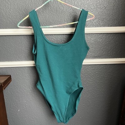 Vintage 80s Misha Bodywear Leotard Unitard Aerobics Size M Jazzercise Teal Solid