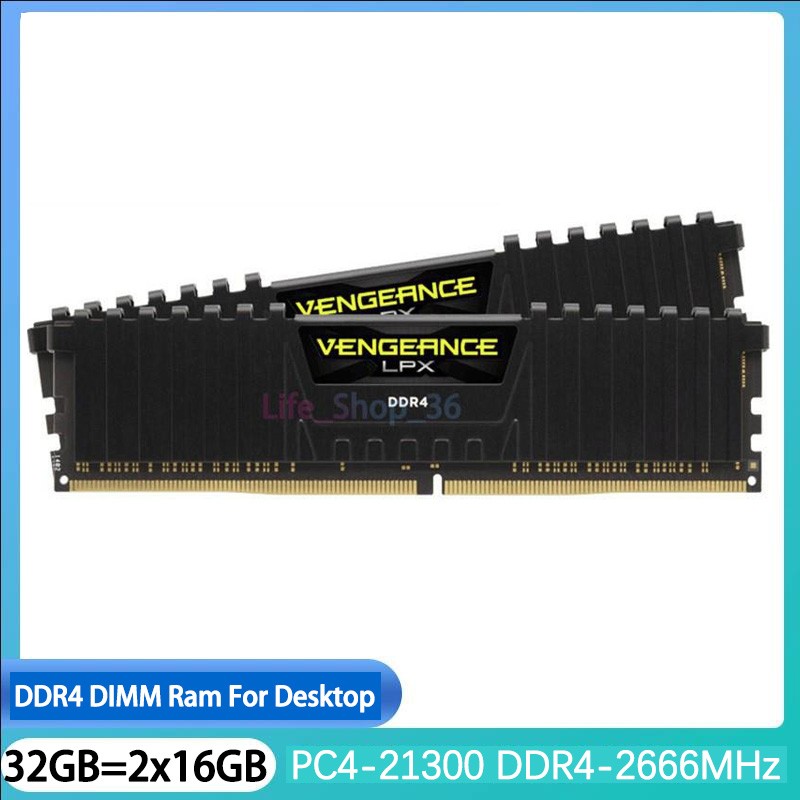 Vengeance LPX DDR4 2666MHz 32GB(16×2) Corsair Vengeance LPX 32GB (2 x 16GB) DDR4 SDRAM Memory Kit