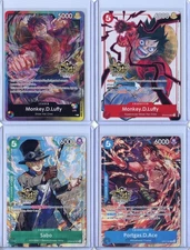 Monkey.D.Luffy ST01-012 3rd Anniversary Tournament 3 Brothers Complete Set NM