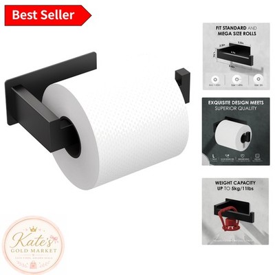 Bathroom and Kitchen Adhesive Toilet Paper Holder - Stylish Matte Black Finish