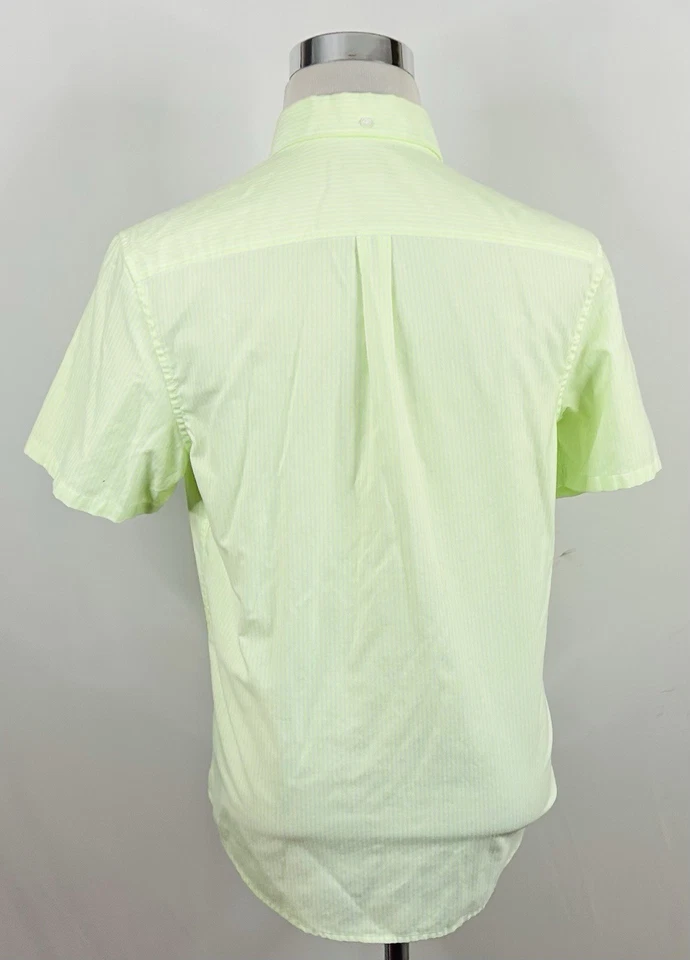 Оригинальная рубашка Penguin Medium Heritage Slim Fit Oxford с коротким рукавом в зеленую полоску - Изображение 4 из 4