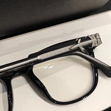 Chrome Style Hearts Black Silvery Frame Glasses Women Men Eyewear