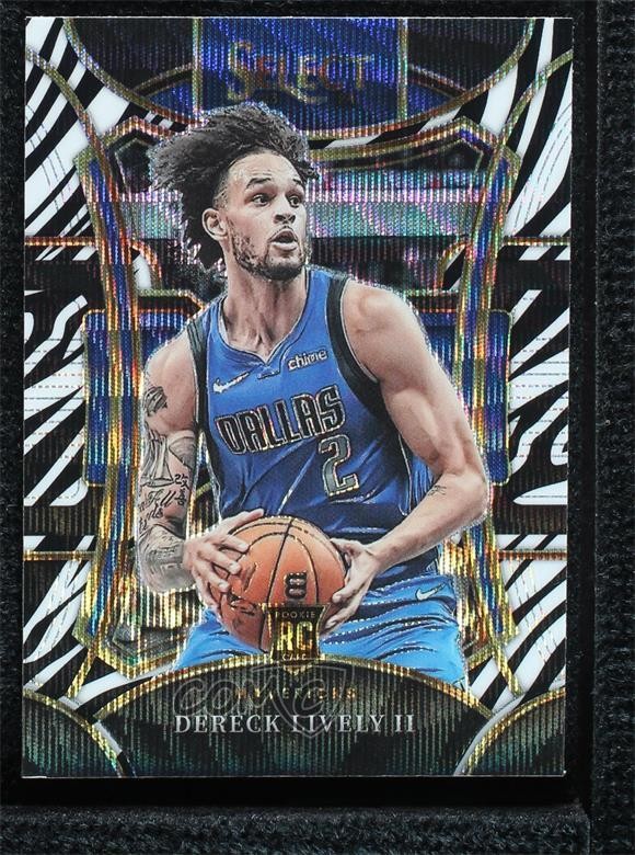 2023 Panini Select Mezzanine Level Zebra Prizm Dereck Lively II #313 Rookie RC
